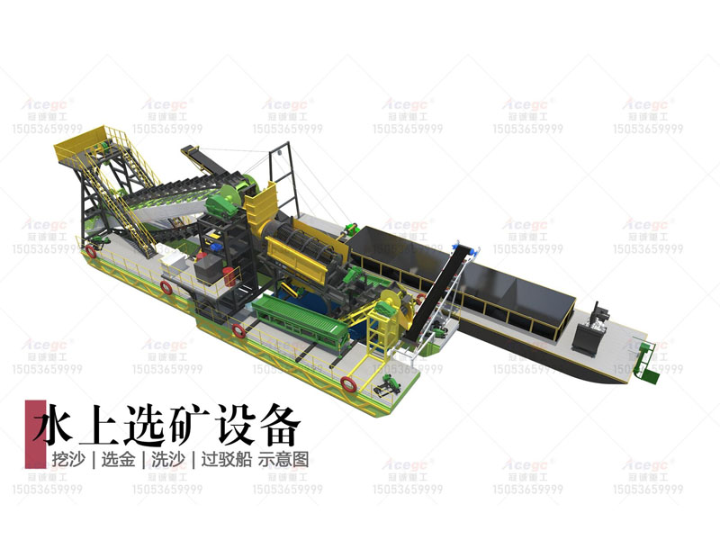 挖沙選金洗沙過(guò)駁船
